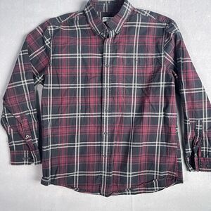 Orvis Casual Heavyweight Button Front Chore Shirt Men XL‎ Red Plaid Long Sleeve